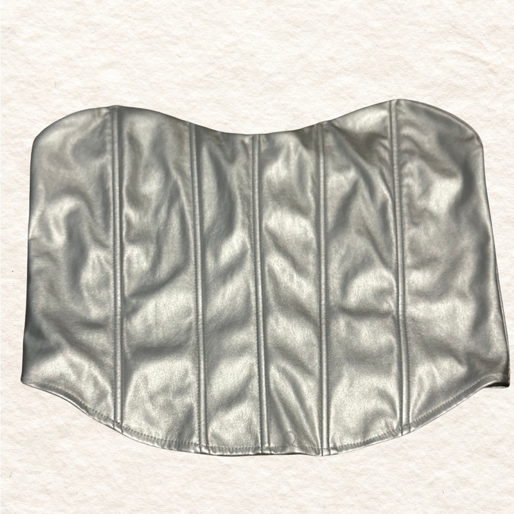 Fashion Nova Silver Corset Top